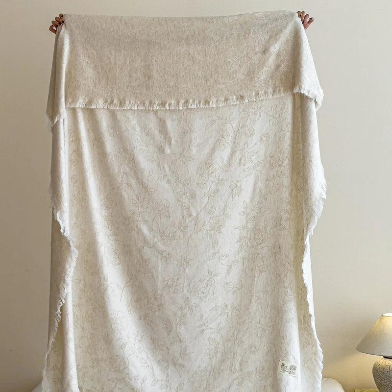Jacquard Linen Throw Blanket