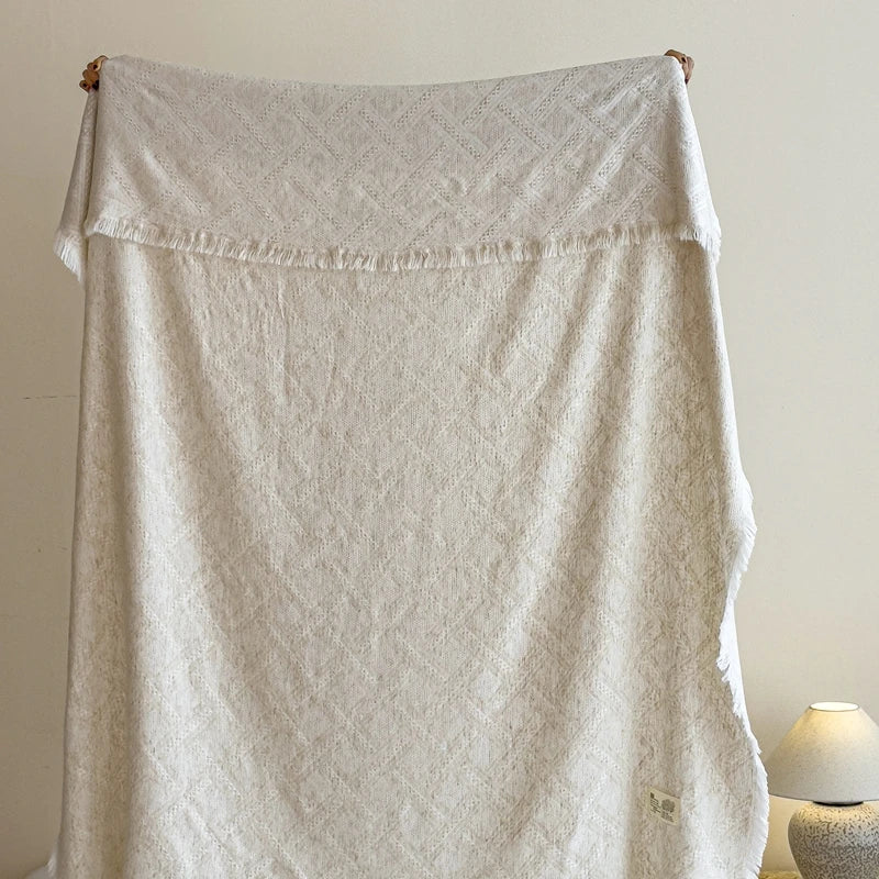 Jacquard Linen Throw Blanket
