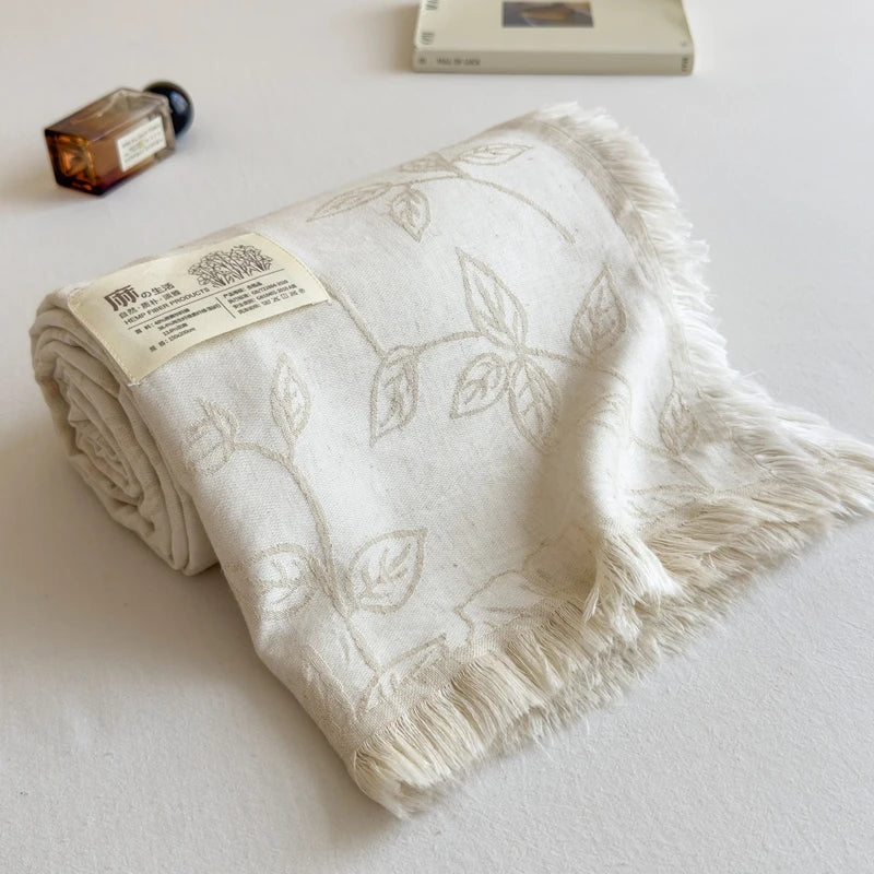 Jacquard Linen Throw Blanket