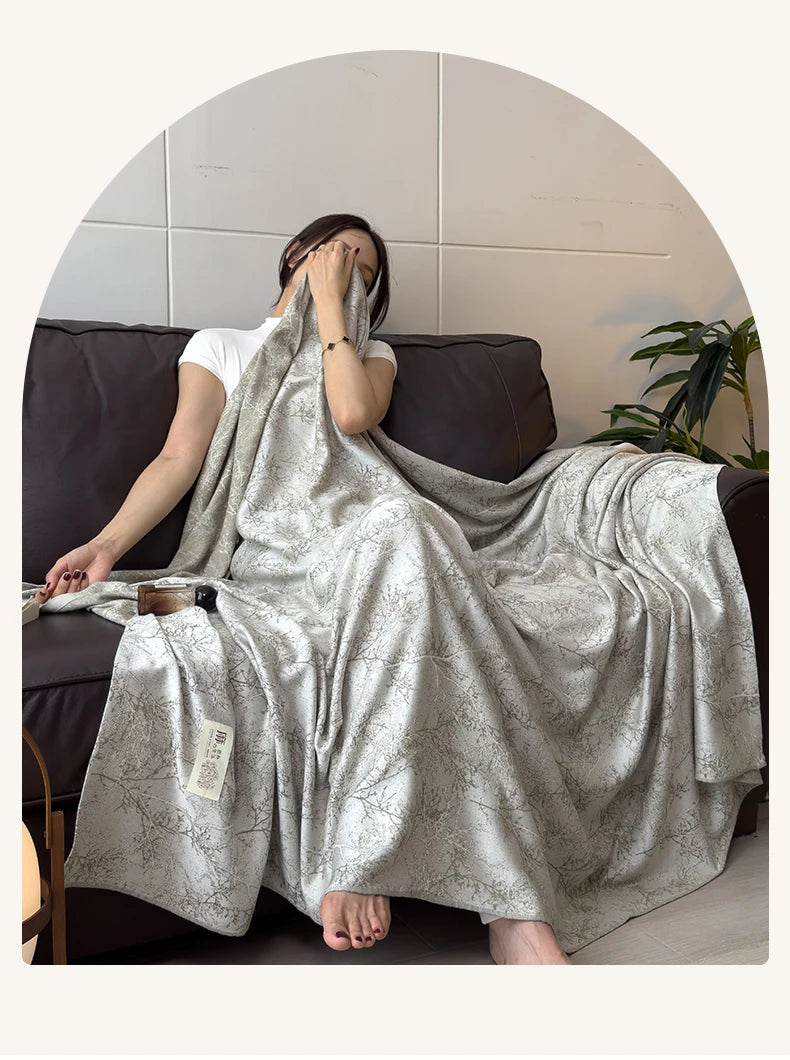Jacquard Linen Throw Blanket