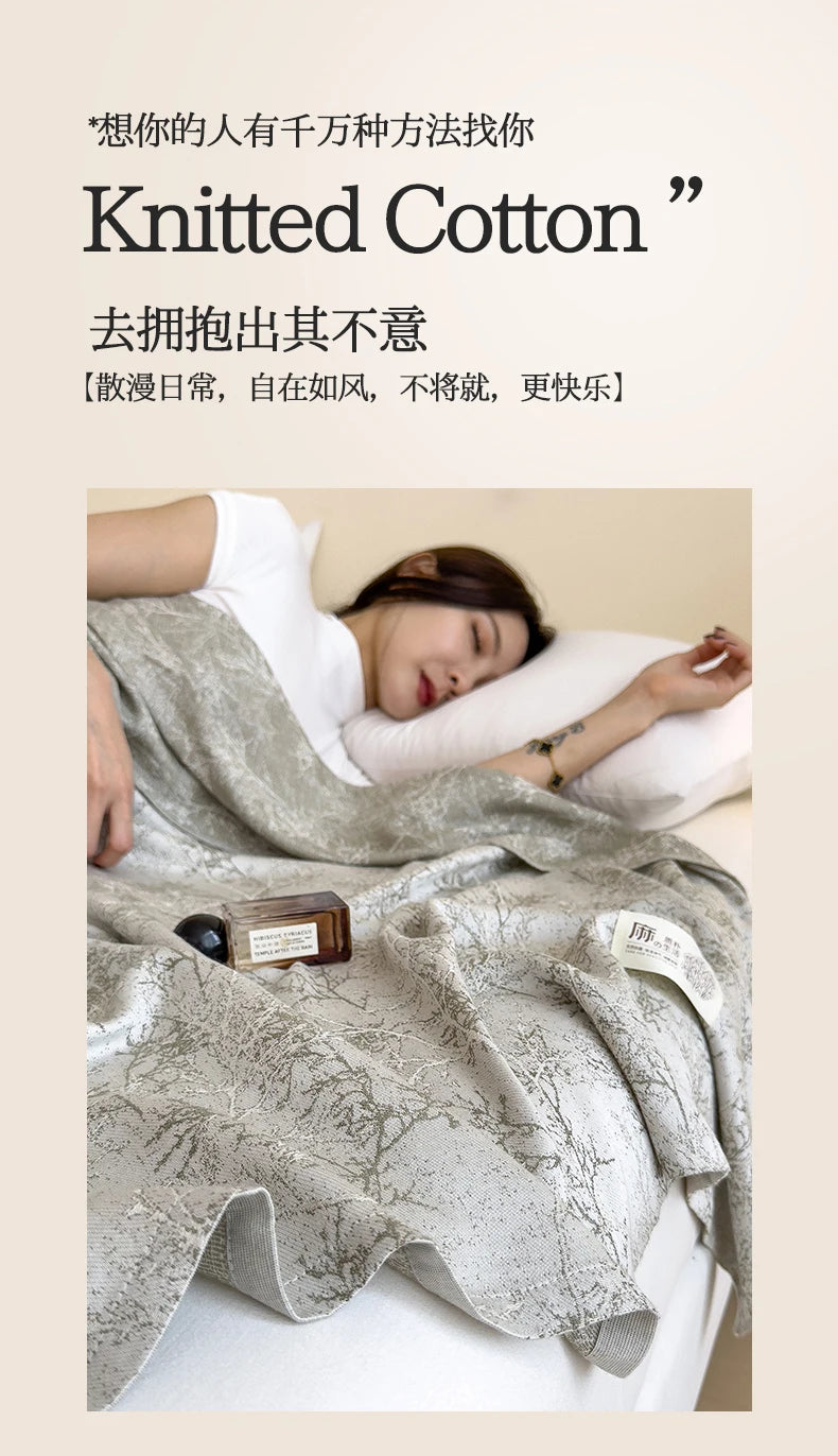 Jacquard Linen Throw Blanket