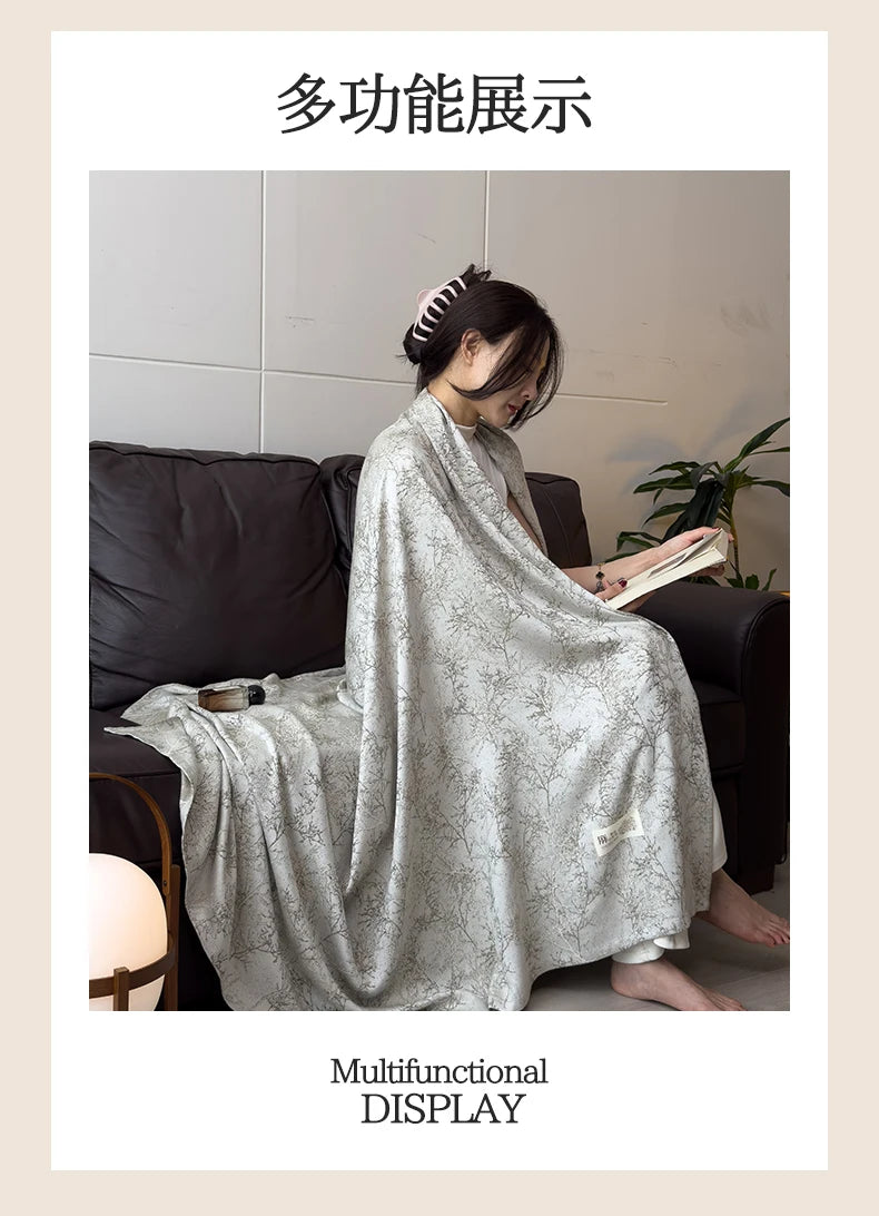 Jacquard Linen Throw Blanket
