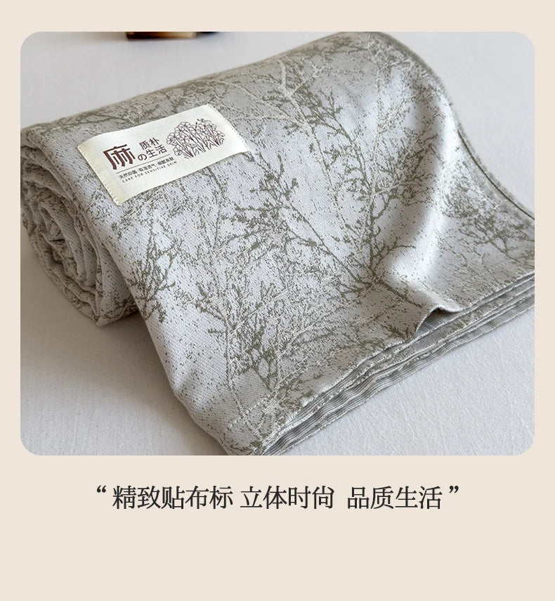 Jacquard Linen Throw Blanket