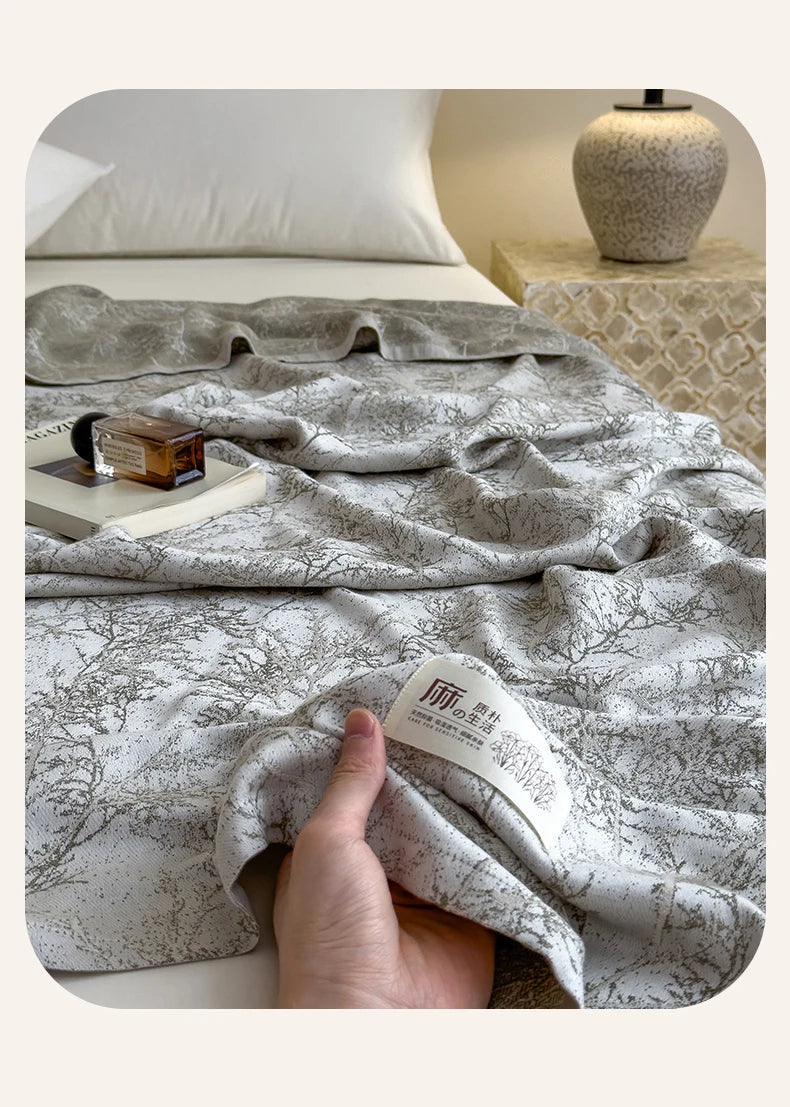 Jacquard Linen Throw Blanket