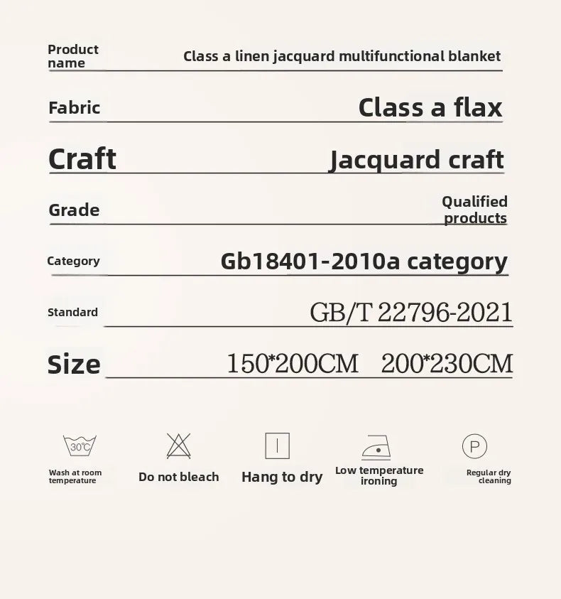Jacquard Linen Throw Blanket