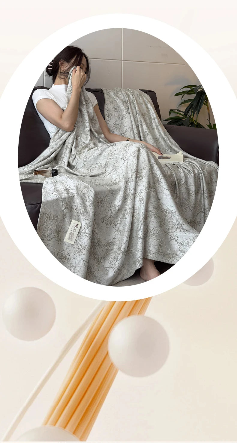 Jacquard Linen Throw Blanket