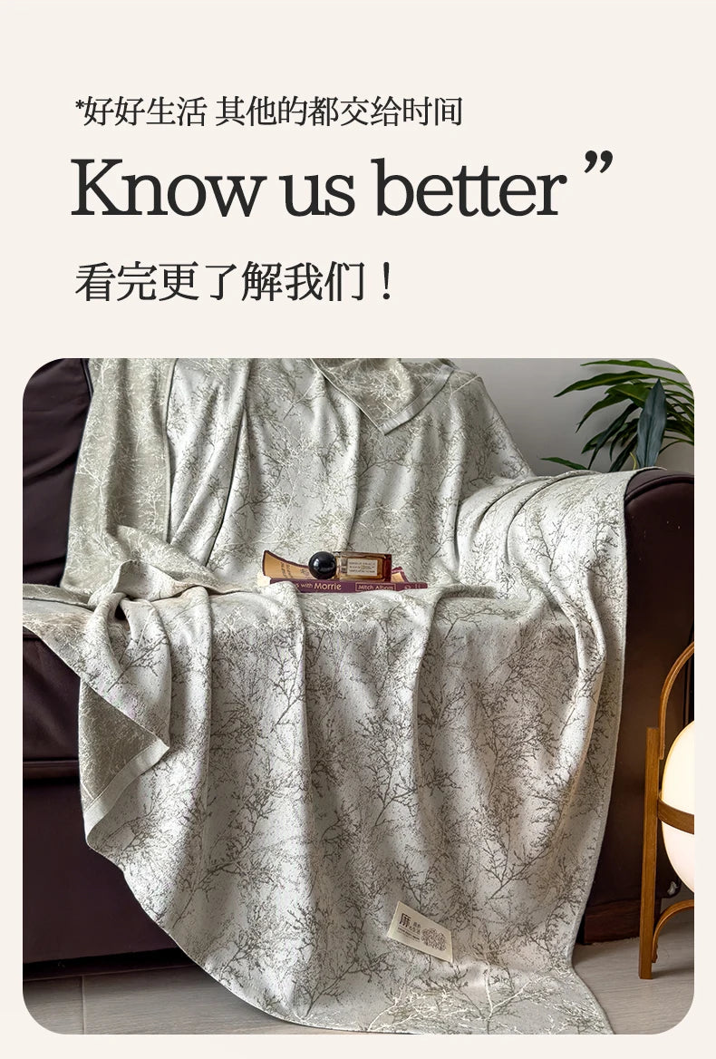 Jacquard Linen Throw Blanket